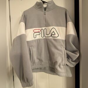 Fila Light Gray Quarter Zip-Up Jacket